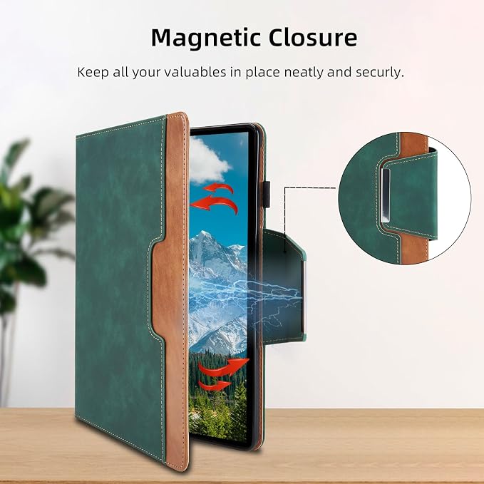 Case for Samsung Galaxy Tab A 10.1 2019 (SM-T510/T515) - Multi-Angle Viewing Stand Cover with Pocket and Magnetic Clasp PU Leather Business Folio Protective Case for Samsung T510 Black