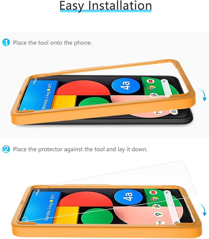 OMOTON [3-Pack] Screen Protector for Google Pixel 4a 5G 6.2 Inch [Not Fit for Pixel 4a 4G] Tempered Glass Screen Protector for Google Pixel 4a 5G 2020 Released Bubble Free/Alignment Frame