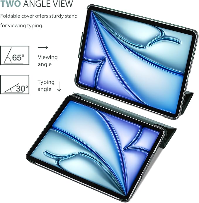 ProCase Smart Case for iPad Air 11-inch M4/M3/M2 &amp Air 10.9 5th/4th Gen | Hard Back Cover with Auto Sleep/Wake Slim Lightweight Case for iPad Air 11 2026/25/24 &amp 10.9 2022/2020-Aqua