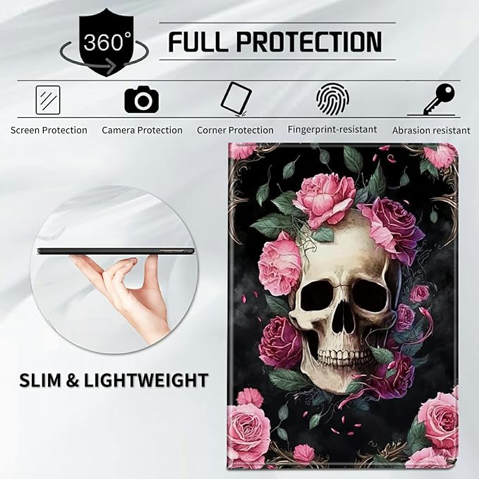 Case for Samsung Galaxy Tab A9 Plus 2023/A11 Plus 2025 11 inch Lightweight Protective PU Leather Smart Stand Cover with Auto Wake Sleep Tablet Case Cover - American Flag &amp Fish