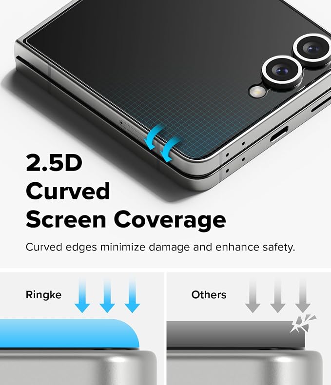 Ringke for Samsung Galaxy Z Flip 7 Screen Protector [Tempered Glass Pro] | Cover Display Tempered Glass Pro 2 Pack Super Easy to Install Case Friendly Protector for the Outer Display