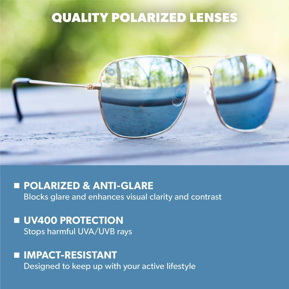 Knockaround Polarized Navigator Sunglasses for Men & Women - UV Protection