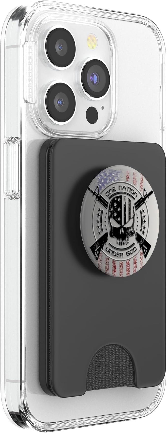 Patriotic USA Warrior One Nation Military Flag Skull PopSockets Swappable PopGrip