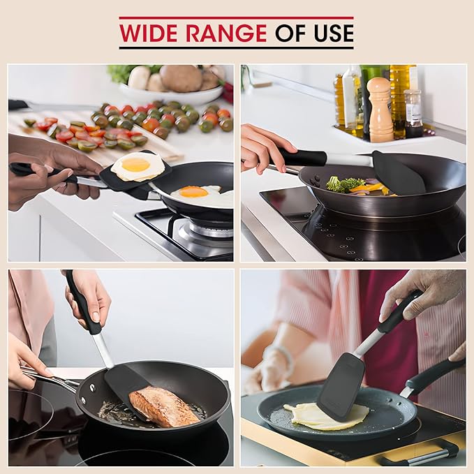Unicook 2 Pieces Flexible Silicone Spatula Set for Kitchen Use, Food Grade
