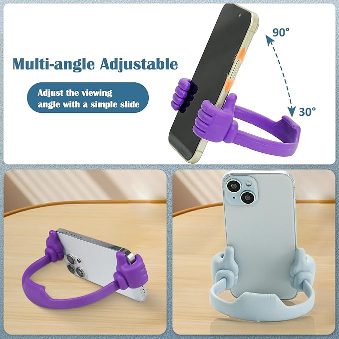 Honsky Cell Phone Tablet Stands (Pack of 5) Thumbs-up Cellphone Holder Tablet Display Stand Mobile Smartphone Mount Cradle for Desk Desktop - Universal Multi-Angle Cute Black