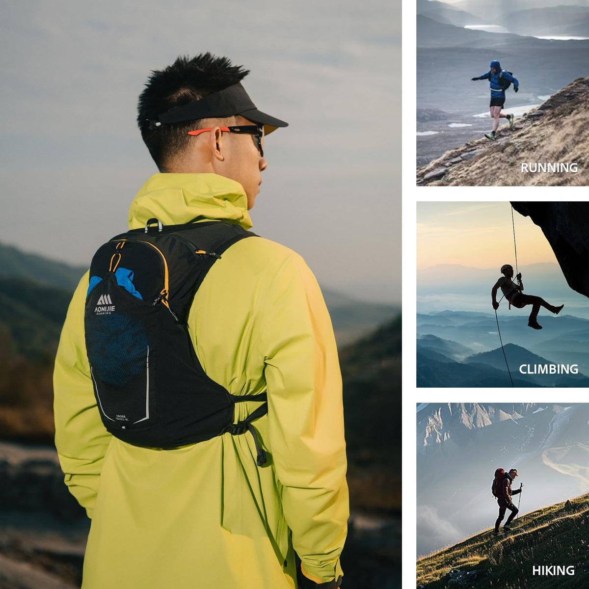 AONIJIE Running Hydration Vest for Women Men 8L Hydration Backpack Hiking