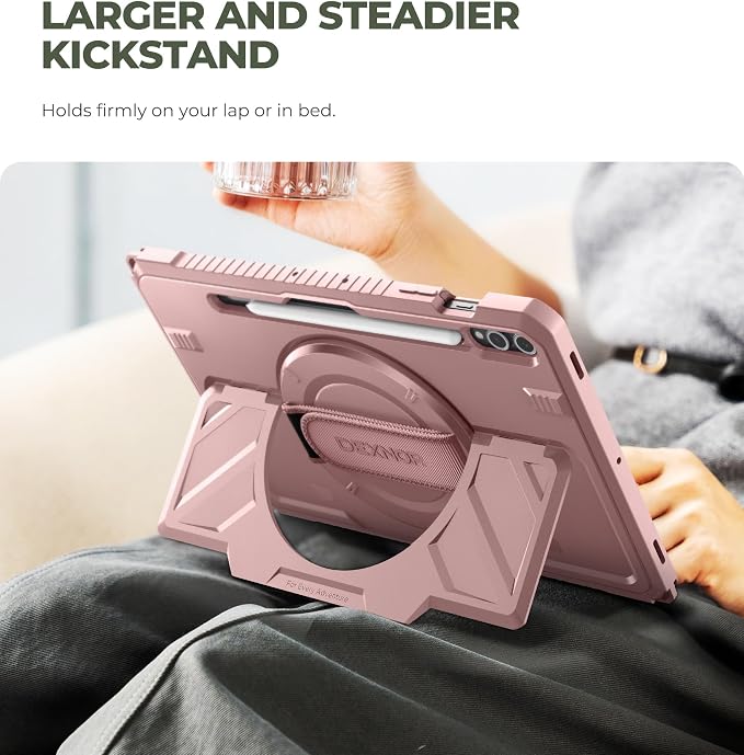 Dexnor Case for Samsung Galaxy Tab A11+/A11 Plus 11 inch 2025 Rugged Protective Case with 360° Rotating Hand Strap &amp Large Steady Stand &amp Screen Protector Shockproof Full-Body Bumper Cover B