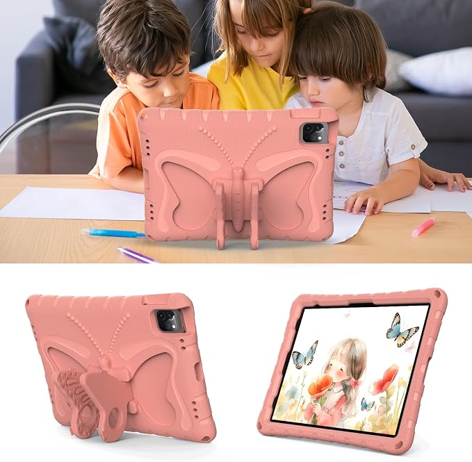 Case for iPad 11th Gen (A16) 11 inch 2025 &amp 10th Generation 10.9 2022 &amp Air 11 2025/2024 &amp Air 6/5th/4th Gen &amp Pro 11 Butterfly Shockproof Cover -Black