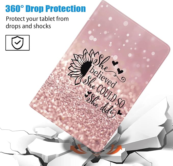 Case for Samsung Galaxy Tab A 10.1 Inch 2019 Tablet [SM-T510/T515/T517] Slim PU Leather Case Adjustable Stand with Auto Wake/Sleep - Bible Verse Proverbs 31:25