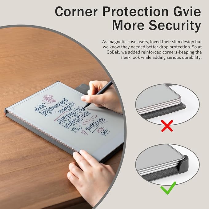 CoBak Premium Magnetic Case for Remarkable Paper Pro 2024 Released 11.8 inch PU Leather Smart Auto Sleep/Wake Book Folio Cover with Corner Protection and Pen Holder Strap Coffee Brown