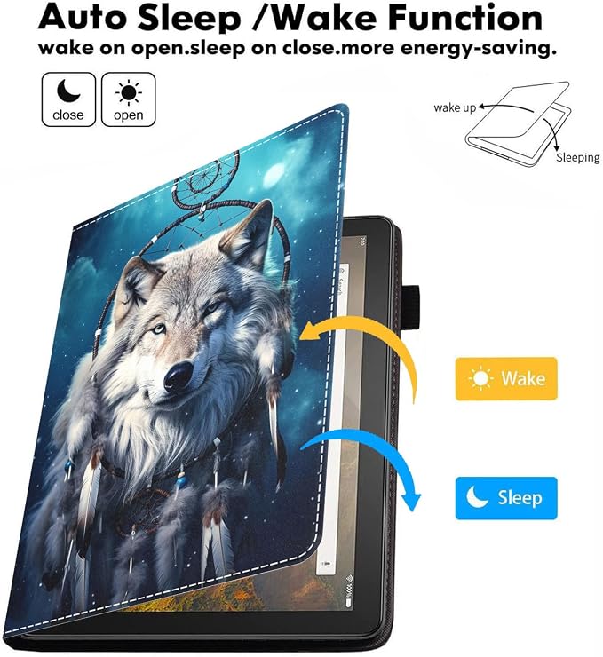 Case for Amazon Kindle Fire HD 10 Tablet 10.1 (9th/7th Generation 2019/2017 Release) Slim Folding Stand Folio Cover with Card Slot &amp Auto Wake/Sleep - African American Girl