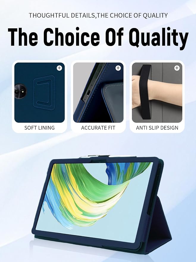 11 Case for TCL NXTPAPER 11 Gen 2 Tablet 9465X (Black) | PU Leather Folding Cover with Pen Holder and Wrist Strap Business Travel Portable