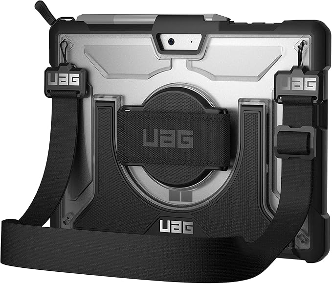 URBAN ARMOR GEAR UAG Microsoft Surface Go 4 / Surface Go 3 / Surface Go 2 / Surface Go Case [10.5-inch Screen] w/Hand Strap Outback Feather-Light Rugged Military Drop Tested Cover Black