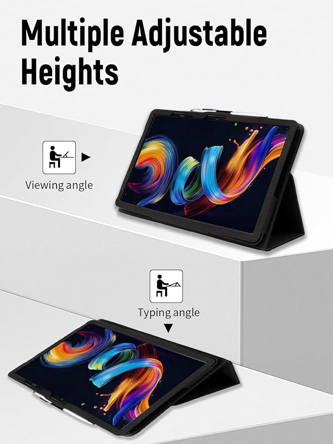 11.5 Case for TCL NXTPAPER 11 Plus Android Tablet (Model 9469X) (Black) | PU Leather Folding Cover with Pen Holder and Wrist Strap Business Travel Portable