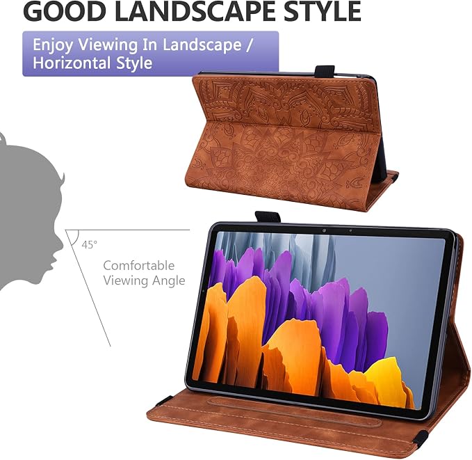 Dteck Case for Samsung Galaxy Tab S9 FE+ Plus 5G Tablet Case 12.4 2023 with Pencil HolderPU Leather Embossed Flower Cat Folio Multi-Angle Viewing Stand Shockproof Protective Tablet 12.4 CoverBlue