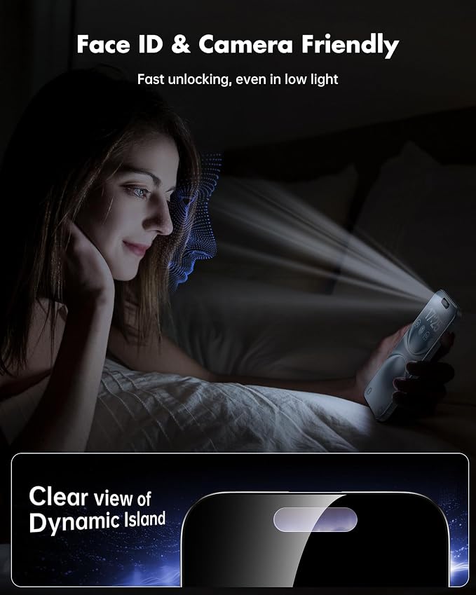 UNBREAKcable iPhone 15 Privacy Screen Protector 2-Pack Upgraded Dual-Tempered Glass + 2 Camera Lens Protectors 25° Anti-Spy Military-Grade 9H+ HD Clear Anti-Fingerprint 6.1 Inch