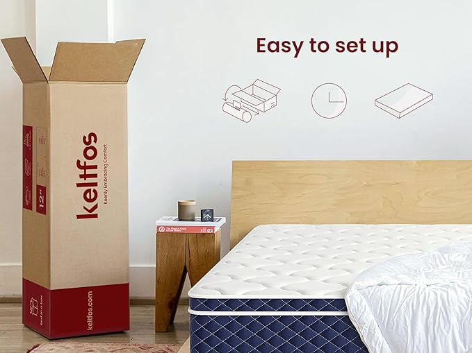 Full Size Mattress Balanced Firm with Breathable CertiPUR-US Certified Hard Foam for Single, Coils Hybrid Bed in a Box Fits Small Spaces, Absorb Noise & Pressure Relief - 74" Lx 53" Wx 12" H
