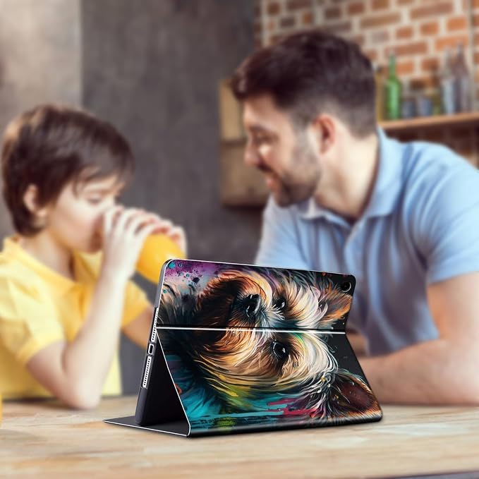 Case for Samsung Galaxy Tab A9 Plus 2023/A11 Plus 2025 11 inch Lightweight Protective PU Leather Smart Stand Cover with Auto Wake Sleep Tablet Case Cover - American Flag &amp Fish