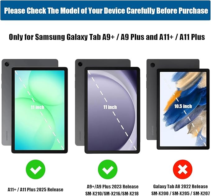 Case for Samsung Galaxy Tab A11+/A11 Plus /A9+/A9 Plus 2025/2023 5G 11 Inch Embossed Lace PU Leather Stand Cover with Elastic Band Card Slots Pen Holder &amp Multi-Angle Viewing - Blue