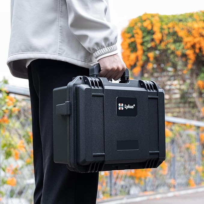 Lykus HC-3310 Waterproof Hard Case with Customizable Foam Insert, Interior Size 12.99x8.27x5.31 in, Suitable for pistol,camera,lens,drone,mic,flashlight,telescope,action cam,electronics,tools,and more
