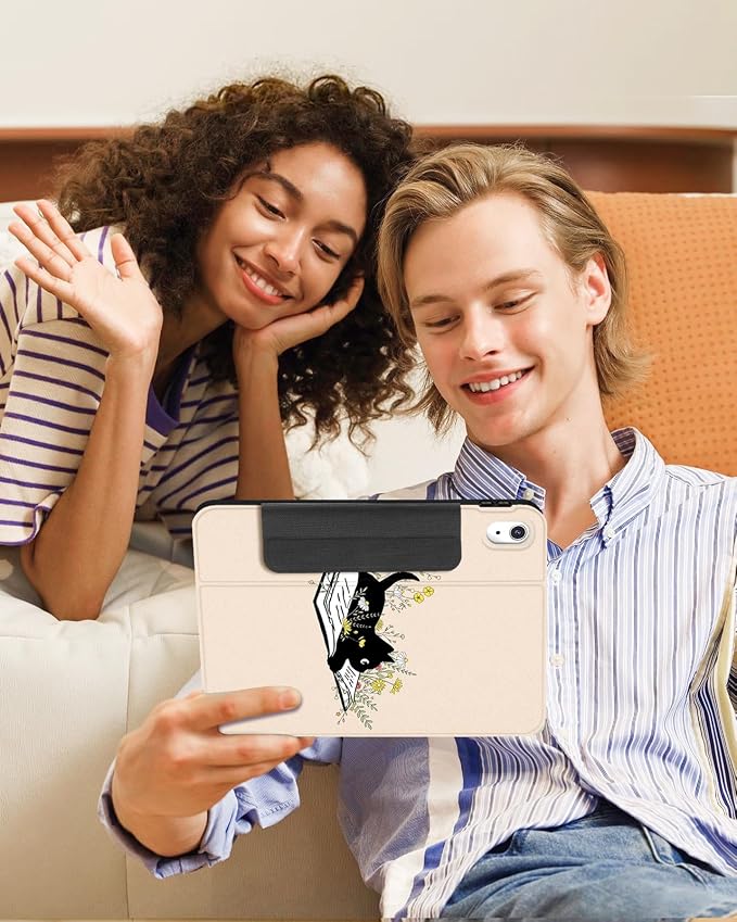 for iPad 9th/8th/7th Generation 10.2 Inch Case with Pen Holder for Boys Girls Women Men Cute Cartoon Anime Cool Funny Protector Stand Tablet Cover for Apple i Pad 7/8/9 Book Cat