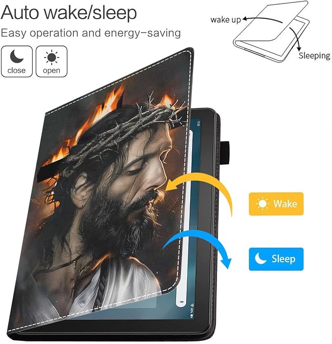 Case for Amazon Fire HD 8/Fire HD 8 Plus Tablet (12th/10th Generation 2024/2022/2020 Release) Premium PU Leather Cover with Auto Sleep Wake African Women