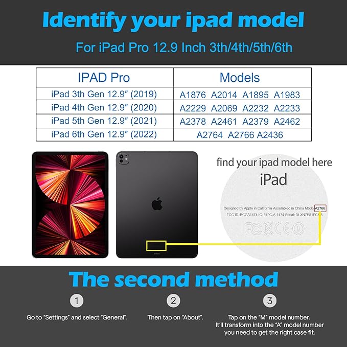 Leather Case for iPad 11th/10th Gen (11/10.9) Black | Genuine Leather Pencil Holder Adjustable Stand Magnetic Closure Auto Wake/Sleep