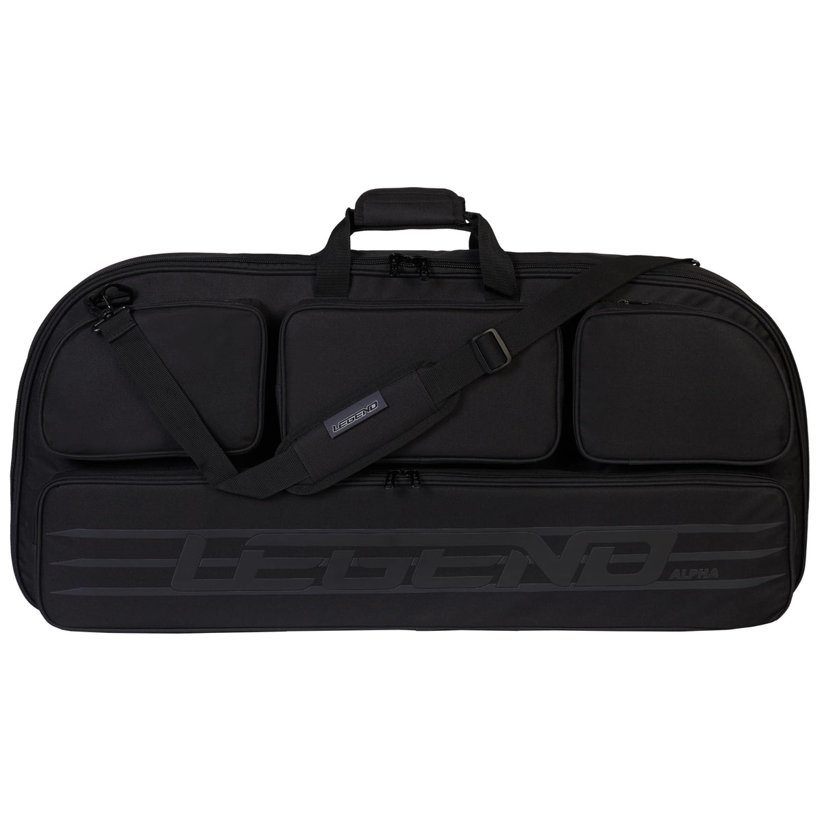 Legend Alpha Compound Bow Case - Fits MTM Ultra Compact Arrow Cases - Archery Bow Bag with Back & Shoulder Straps - With Cam Protectors, Soft Padding, & Extra Pockets 37"x16.5" Interior - Black