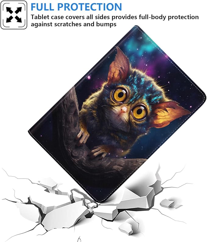 Case for iPad 6th/5th Generation (2018 2017 Model 9.7 Inch) iPad Air 2/Air 1 (9.7 Inch) Slim PU Leather Stand Folio Cover with Auto Wake Sleep African Woman Wolf