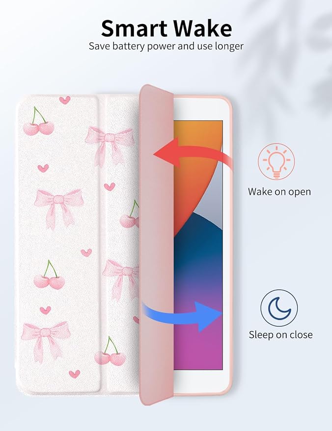 Case for iPad 9th/ 8th/ 7th Generation Case 10.2&amp10.5 Inch (2021/2020/2019 Release) Slim Lightweight Soft Trifold Back Cover with Pencil Holder &amp Auto Sleep/Wake CoverBeige Checkered