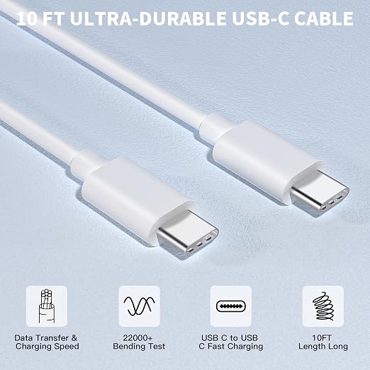 iPhone 17 16 15 Pro Charge Fast Charging2 Pack 35W 3-Port USB C Charger Block &amp 10 Feet Fast Charging USB C Cable CordiPhone 17 Pro Max ChargerCompatible with Apple 17/16/15/e/Plus/ProMax/iPad