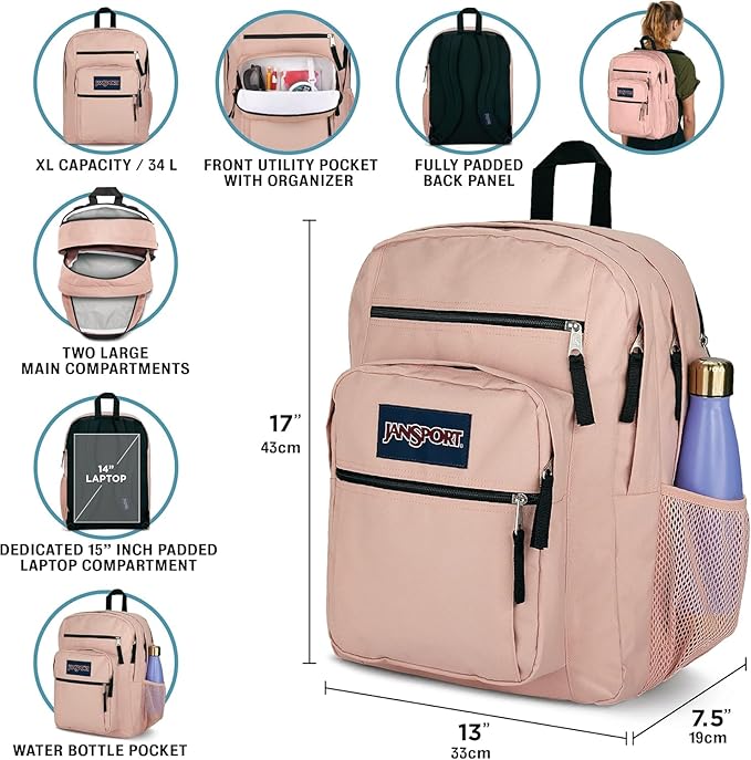 JanSport Laptop Backpack - Computer Bag with 2 Compartments, Ergonomic Shoulder Straps, 15” Laptop Sleeve, Haul Handle - Faded Sage
