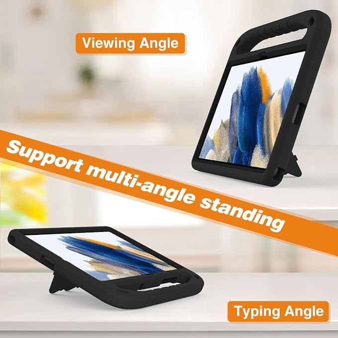 Galaxy Tab A9+ Case Kids Friendly EVA Rubber Stand Handle Grip Shockproof Protective Lightweight Cute Case Cover for Galaxy Tab A9 Plus 11 SM-X210 X215 X217 - Black