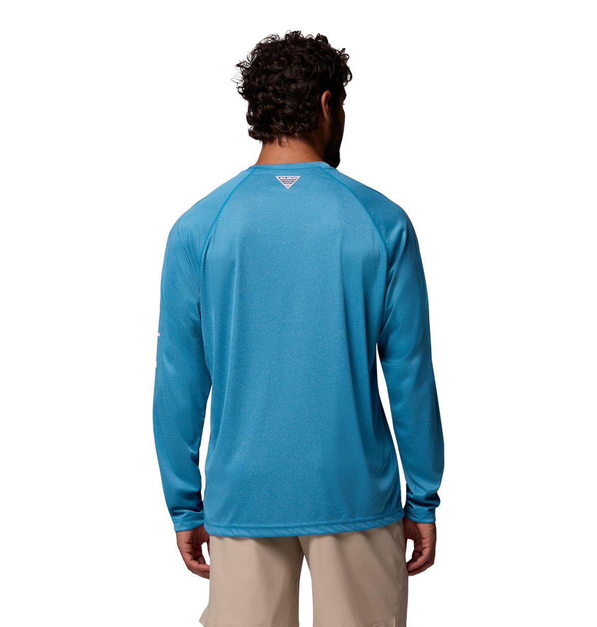 Columbia Men's PFG Terminal Tackle Long Sleeve Fishing Shirt, Blue Echo Heather/White Logo, 3X Tall