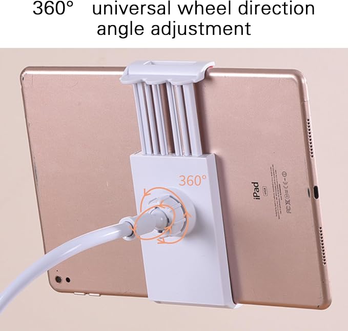 360-Degree Rotating Tablet Stand Adjustable Phone and Tablet Holder for Desk Flexible Mount for Home and Office Use