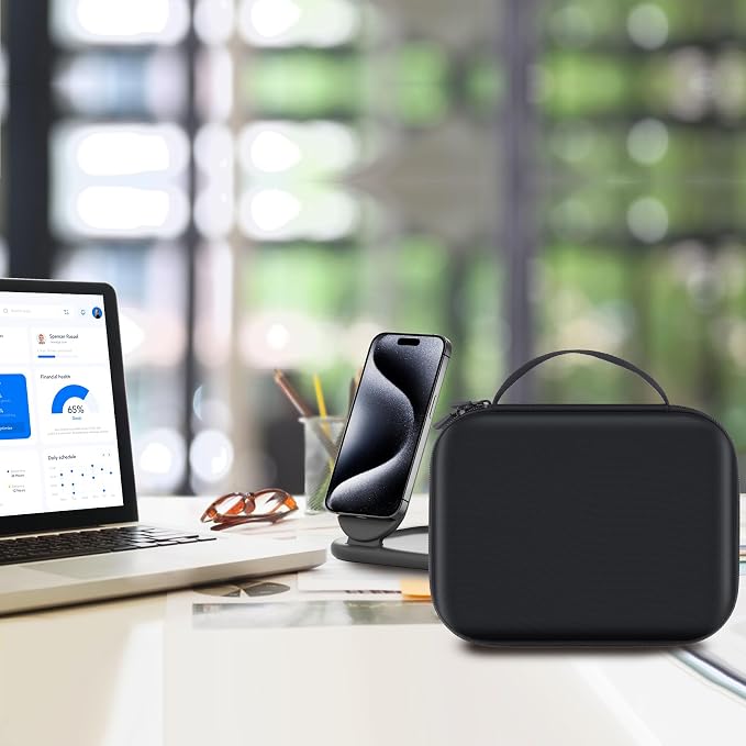 co2CREA Case for Belkin MagSafe 3-in-1 Magnetic Foldable Charger 15W Hard Travel Case Compatible with Belkin Wireless Charging Station and Accessories (Black Case)