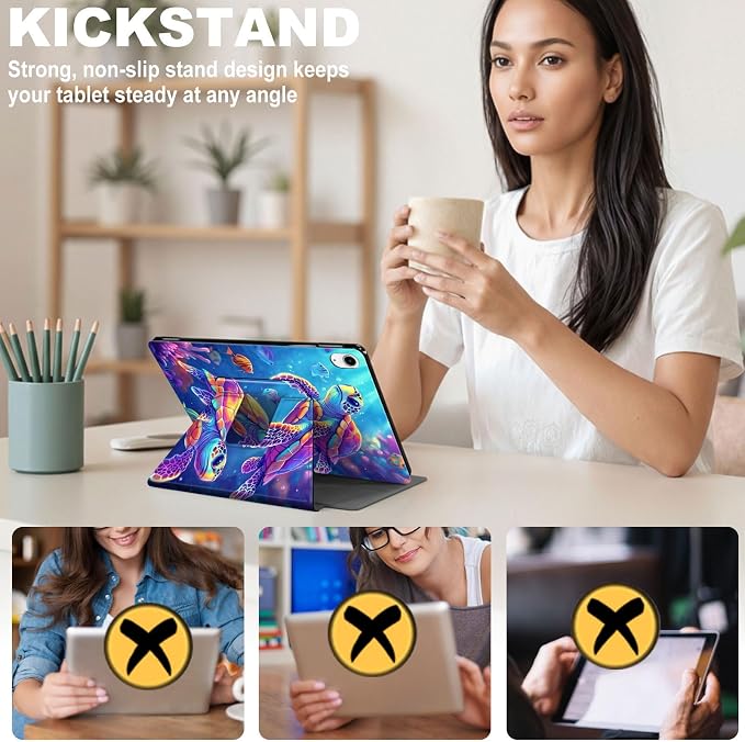 for iPad 11th Generation (A16 2025) 11 / iPad 10th Gen 10.9 2022 Case 360° Rotating PU Leather Stand Cover with Auto Sleep/Wake Shockproof TPU Backl Two Dragons Fighting