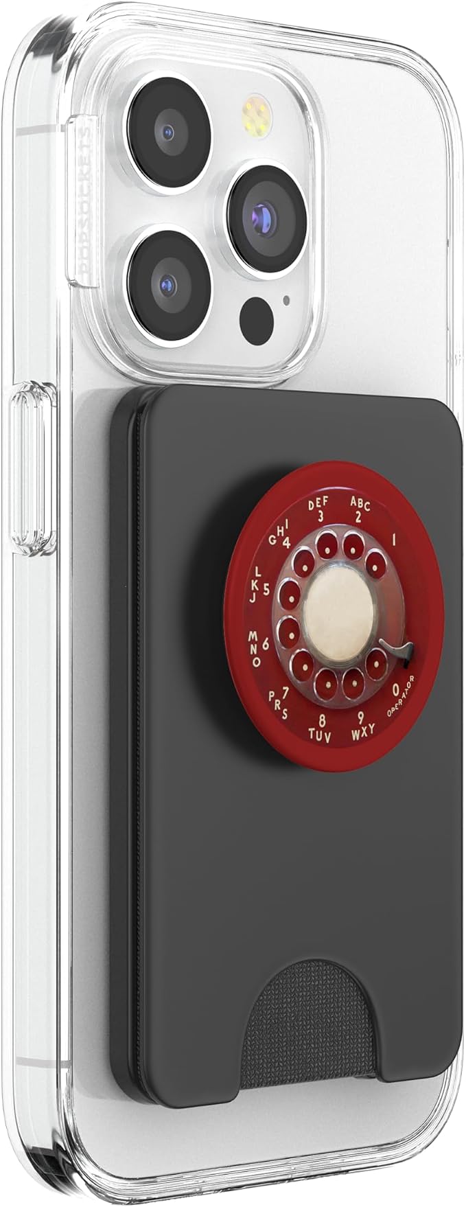 Red Rotary Phone Dial Retro Mid Century Vintage Dial PopSockets Adhesive PopGrip