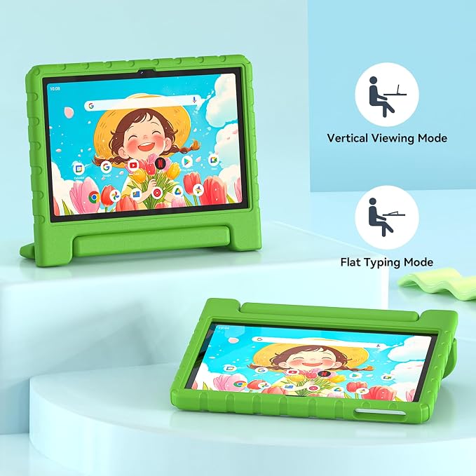 Kids Case for Onn 10.1 Tablet 2024 Gen 4(Model:100135925) ShockproofBlack | Lightweight EVA Foam Foldable Handle Stand Precise Cutouts Kid-Friendly For Daily Use