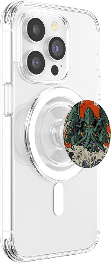 Kaiju Cthulhu Necronomicon Large Wave Off Kanagawa Kaijin PopSockets Adhesive PopGrip