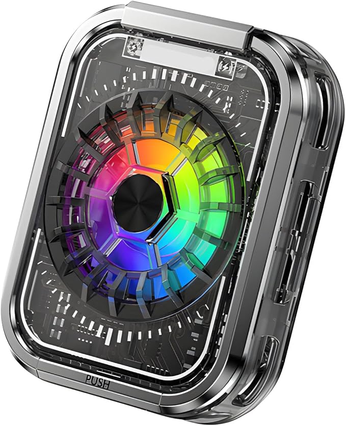 3 in 1 Power Transfer Device with Cooling Fan and Adjustable Stand for Smartphones Multicolor Lighting Energy Deli