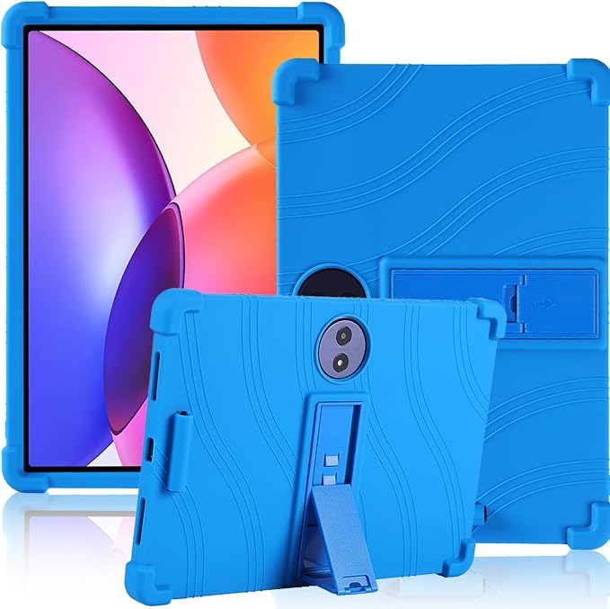 Case for TCL TAB A1 PlusNOUKAJU Tablet Protection CaseAdjustable BracketSoft SiliconeSilicone Protection Cover for TCL TAB A1 Plus Tablet 12.2inch(Blue)