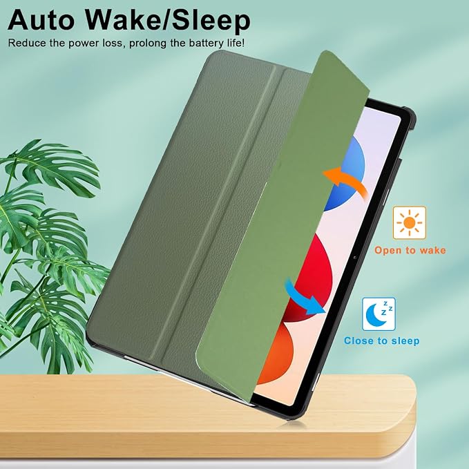 Caweet Case for Xiaomi Redmi Pad 2 PRO 12.1 Inch 2025 Released Lightweight Hard Back Shell Tri-Fold Stand Cover with Auto Sleep/Wake Almond Blossom