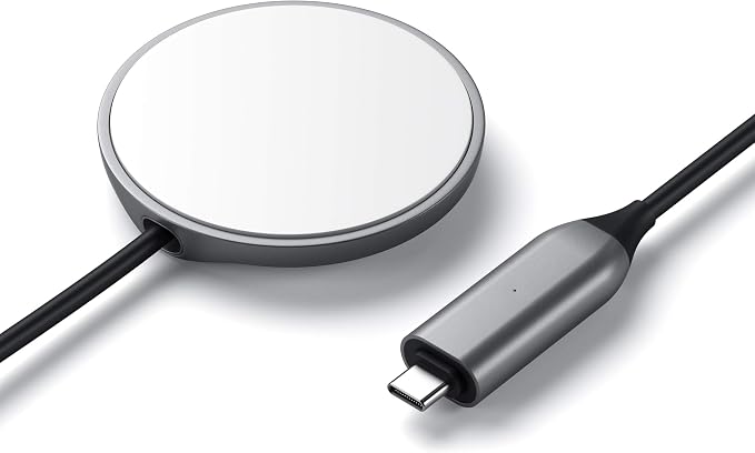Satechi USB-C Magnetic Wireless Charging Cable and More | Compatible with iPhone 16 Pro Max/16 Pro/16/16 Plus iPhone 15 Pro Max/15 Pro/15/15 Plus and more