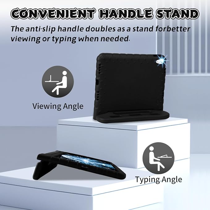 Heavy Duty Kids Case for iPad 10th/11th(A16) Pencil Holder Stand | Rugged Protection Cover for 11/10.9-inch iPad 2025/2022 Lightweight EVA Foam Anti-slip for Home School Travel Blue