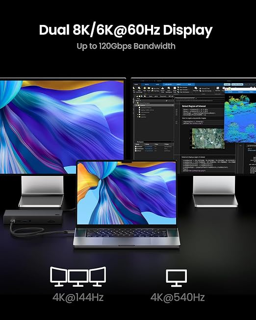 Silkland 80Gbps USB 4 for Thunderbolt 5 Cable 1FT 240W PD 3.1 Charging up to 120Gbps Bandwidth for Dual 8K Braided USB C Data Cable Compatible Thunderbolt 4/5 SSD MacBook M4 Pro iPhone17/16Dock