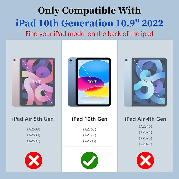 for iPad (A16) 11th Generation Case 11 Inch 2025/ iPad 10th Generation Case 10.9 Inch 2022 with 360 Rotating Grip Magic StandPencil Slot/Key Chain/Carrying Shoulder Strap Cover for iPad 10th Gen