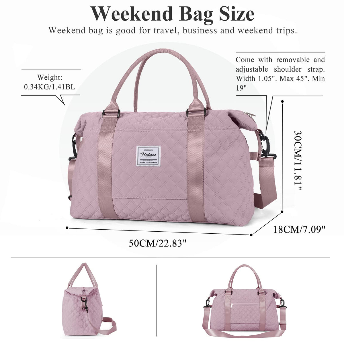 Travel Duffel Bag,Overnight Weekender Bags for Women with Wet Pocket