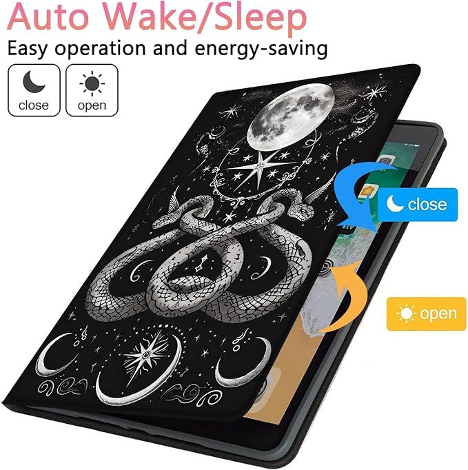 Case for iPad Pro 13 Inch M4 (2024) Slim Multi-Angle Smart Stand Cover with Automatic Sleep/Wake Function for iPad Pro 13 Inch Art Dragonfly