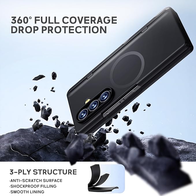 for Samsung Galaxy Z Fold7 Case [Compatible with Magsafe] [Invisible Kickstand &amp Privacy Screen Protector] Protective Phone Case for Samsung Galaxy Z Fold 7 Privacy Black